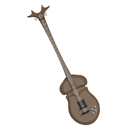 Bajo eléctrico con forma de escarabajo rinoceronte japonés.