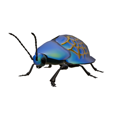 Modelo 3D estilizado de un escarabajo tortuga imperial.
